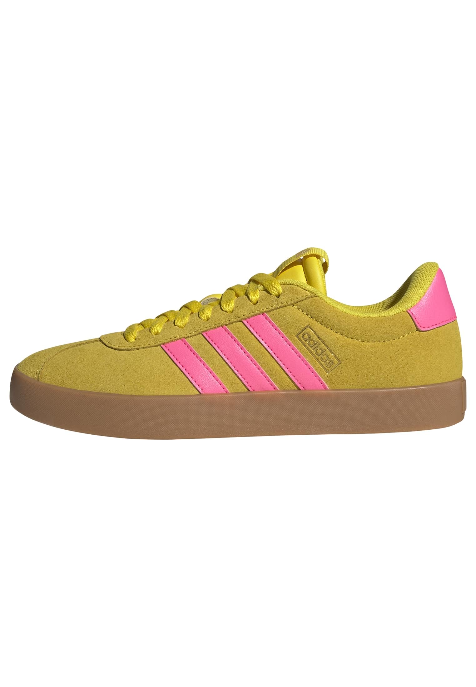 adidas Women's VL Court 3.0 Shoes, Yellow/Lucid Pink/Gold met., 3.5 UK