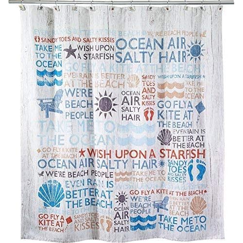 Fabric Shower Curtains With Words Amazon Com