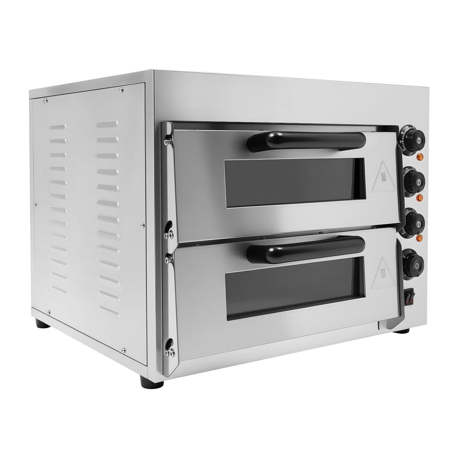Forno elettrico per pizza 3000 W 2 piani forno per pizza commerciale in acciaio inox elettrico gastro forno in pietra forno elettrico per pizza pizza forno con guanti per ristoranti panifici