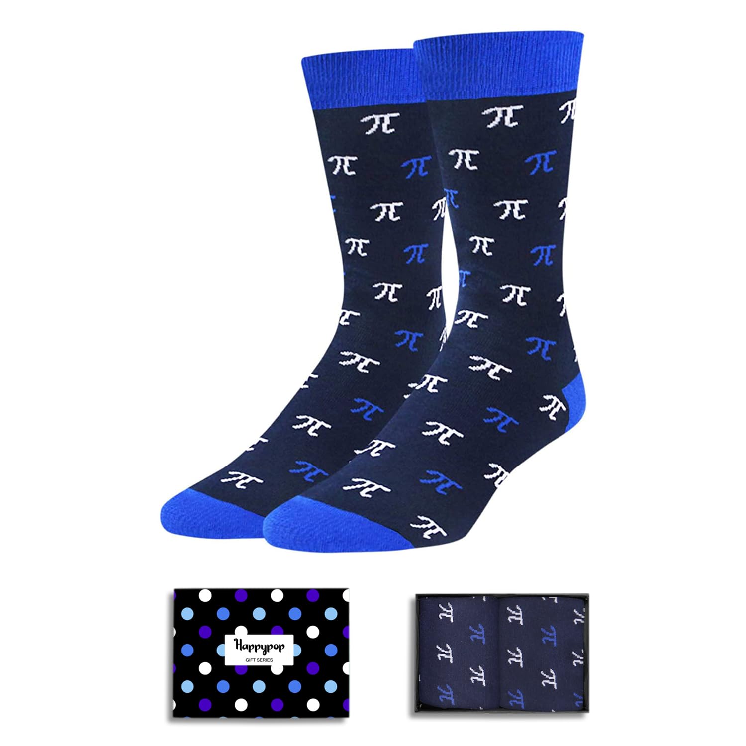 HAPPYPOP Funny Socks for Men - Math Chemistry Gifts for Male, Pi Day Gifts for Math Lovers
