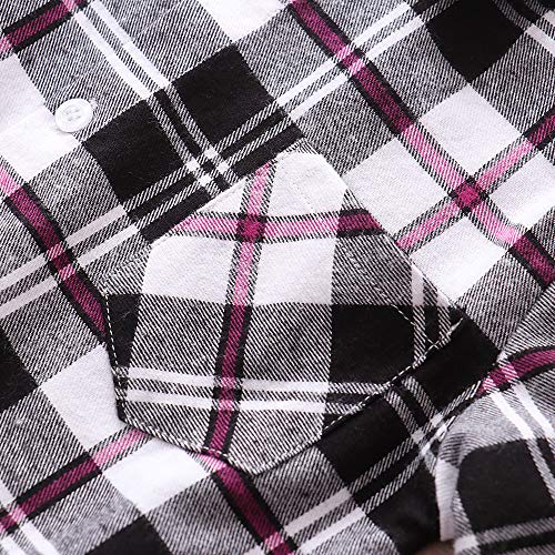 Image of Phorecys Girls' Plaid Flannel Shirt Long Sleeve Button Down Buffalo Checkered Shirt 2T-10 Years