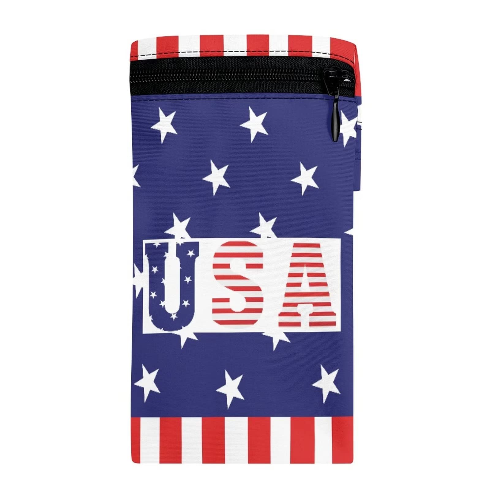 Binienty USA Wrist Pouch with Zipper for Women,American Flag RFID Protection Travel Wrist Wallet,4th of July Armbands Phone Holder for Running Walking Travel