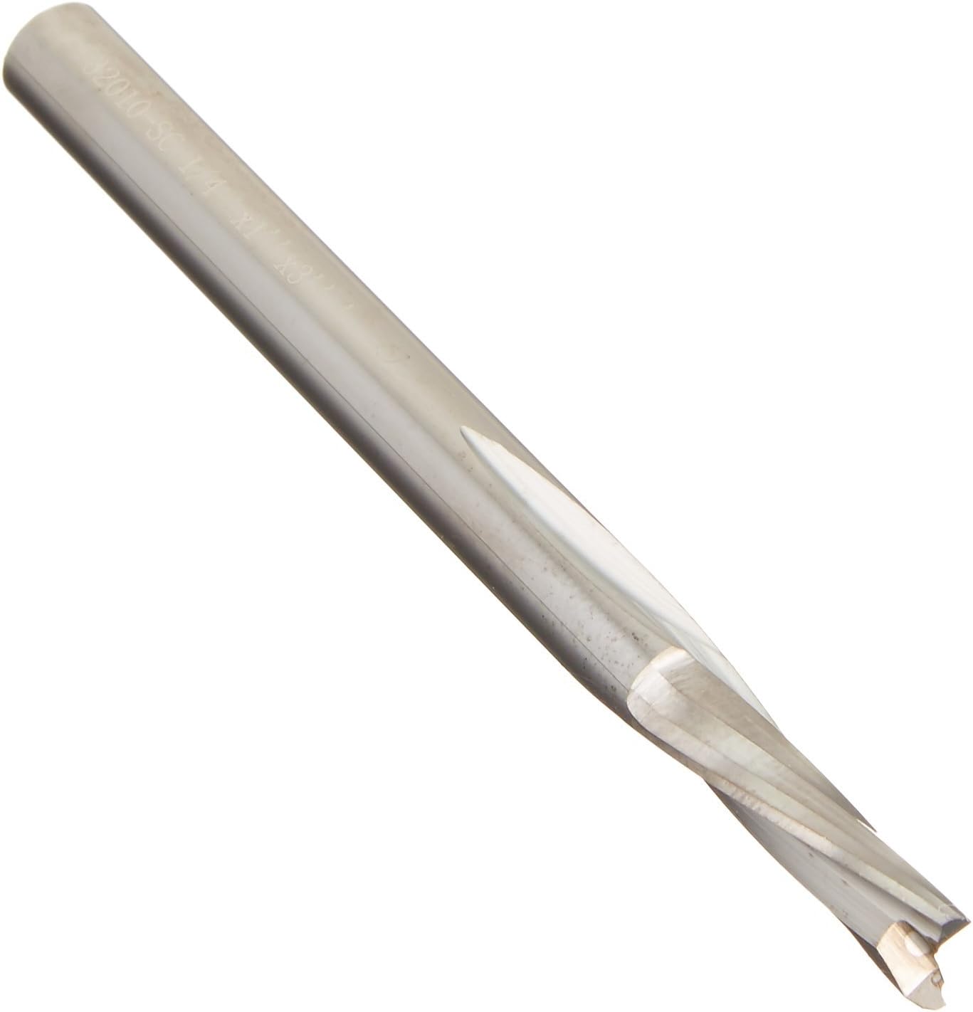 YONICO Downcut Router Bits Spiral 2 Flute Solid Carbide CNC Low Helix End Mill 1/4-Inch Dia. 1/4-Inch Shank 32010-SC