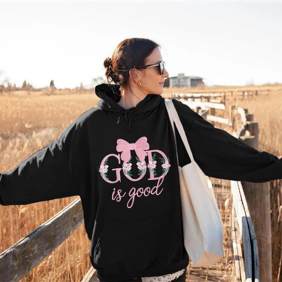 ASTANFY Christian Sweatshirts for Women Jesus Religious Faith Hoodies Inspirational Graphic Tee Long Sleeve Pullover Shirts - Image 2