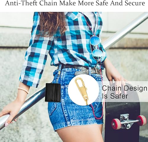 Miniatura 7 de Cartera para tarjetas de crédito, cartera minimalista de cuero delgado con cremallera, mini protector de tarjeta de crédito, llavero bolsillo