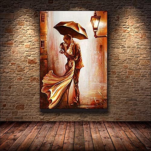 Toile couple abstrait amour romantique EUEU déco 70x100 cm