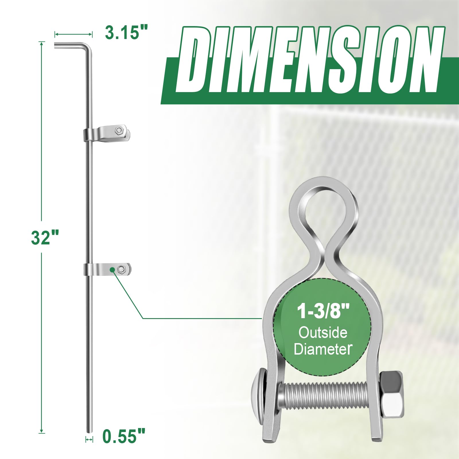Drop Rod Kit Snapklik.com : Chain Link Gate Drop Rod Kit 1-3/8