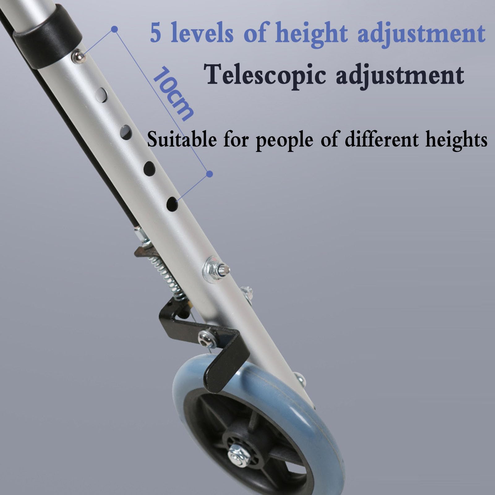 Andadores para Personas Mayores con 4 Ruedas Universales, Andador Plegable De Altura Ajustable para Personas Mayores con Asiento Y Freno De Mano, Ayudas para Caminar con Soporte