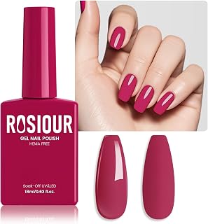 Red HEMA-Free Gel Nail Polish, 18 ML Plum Red Color Gel Polish for Women, Same Color Same Bottle Soak Off U V Gel Polish, Long-Lasting Professional Gel for Nail Art Salon & Home DIY Manicure