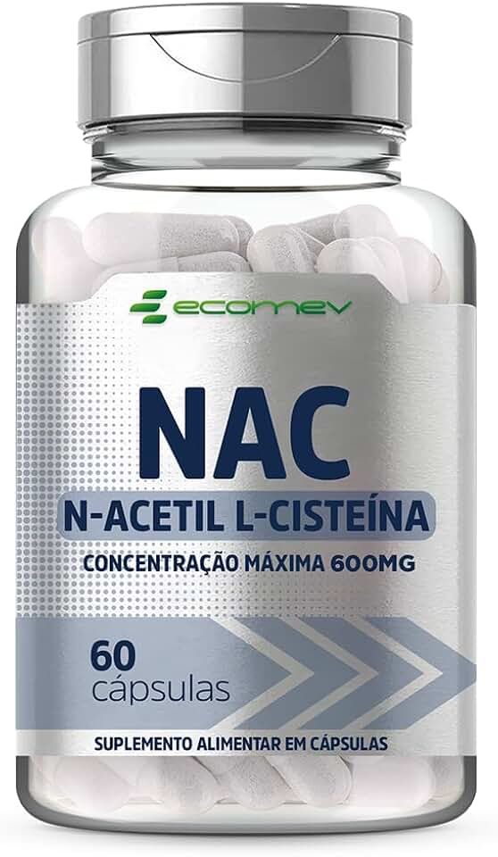 NAC N- Acetil L- Cisteína 600mg 60 Cápsulas - Ecomev