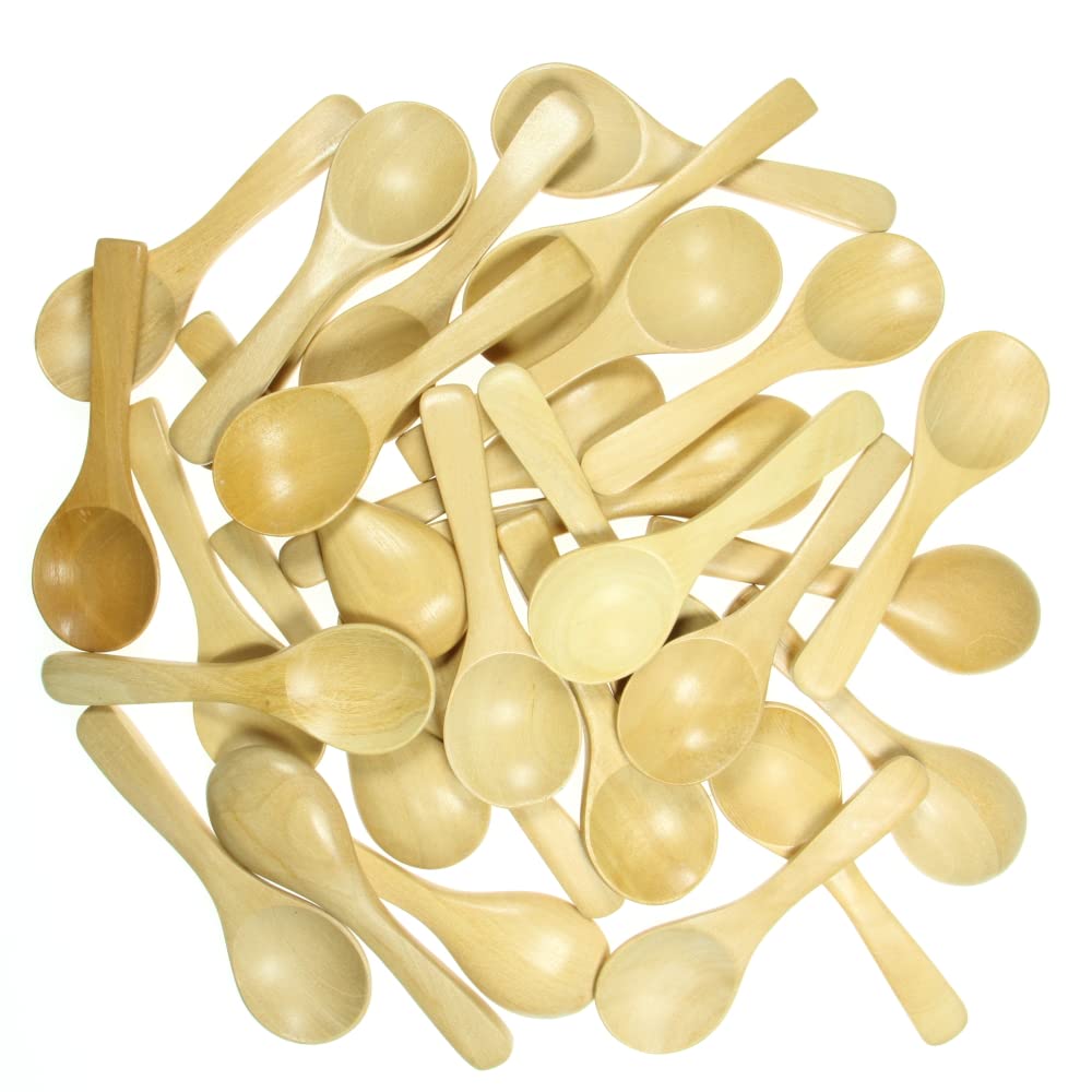 NUTTASmall Wooden Spoons 3.25". Elevate Your Culinary Experience with Our Mini Wooden Spoons! For Cooking Condiments Spices Honey Seasonings Sugar Salt Pepper Coffee Tea Ice-Cream