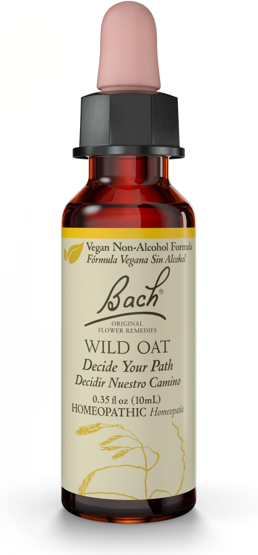 Bach Original Flower Remedies, Wild Oat (Non-Alcohol Formula) - Decide Your Path - Natural Homeopathic Flower Essence for Emotional Balance - Vegan, Gluten Free, Sugar Free - 10mL Dropper