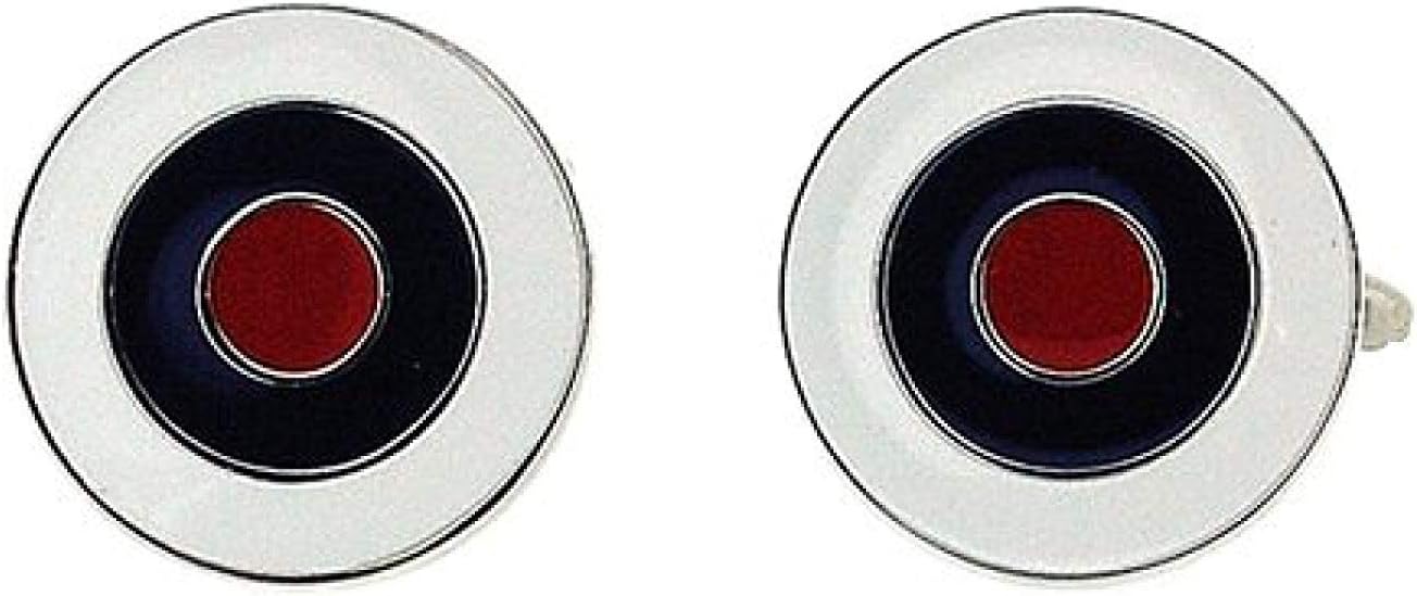 Artamis Gents Rhodium Plated & Enamel"RAF Symbol" Cufflinks In Box