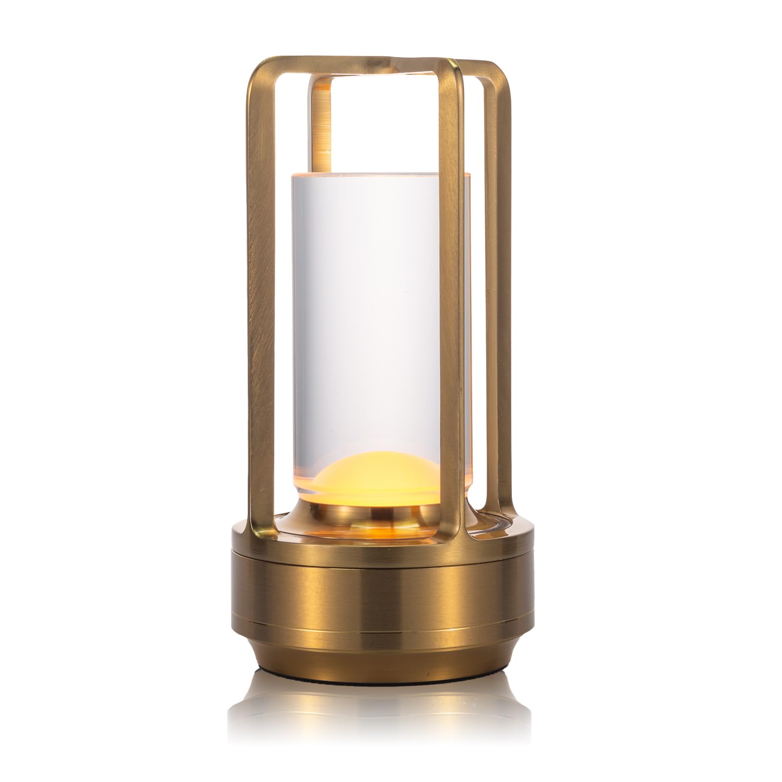 MKIIACH Rechargeable Cordless LED Table Lamp - Waterproof Portable Touch Dimmable Desk Light for Outdoor, Camping, Patio, Bedroom, Living Room - Night Light with Long Battery Life (Gold)