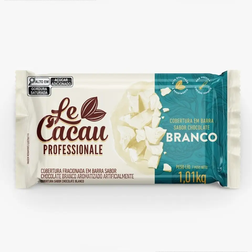 Cobertura em Barra Chocolate Branco Le Cacau 1,01Kg