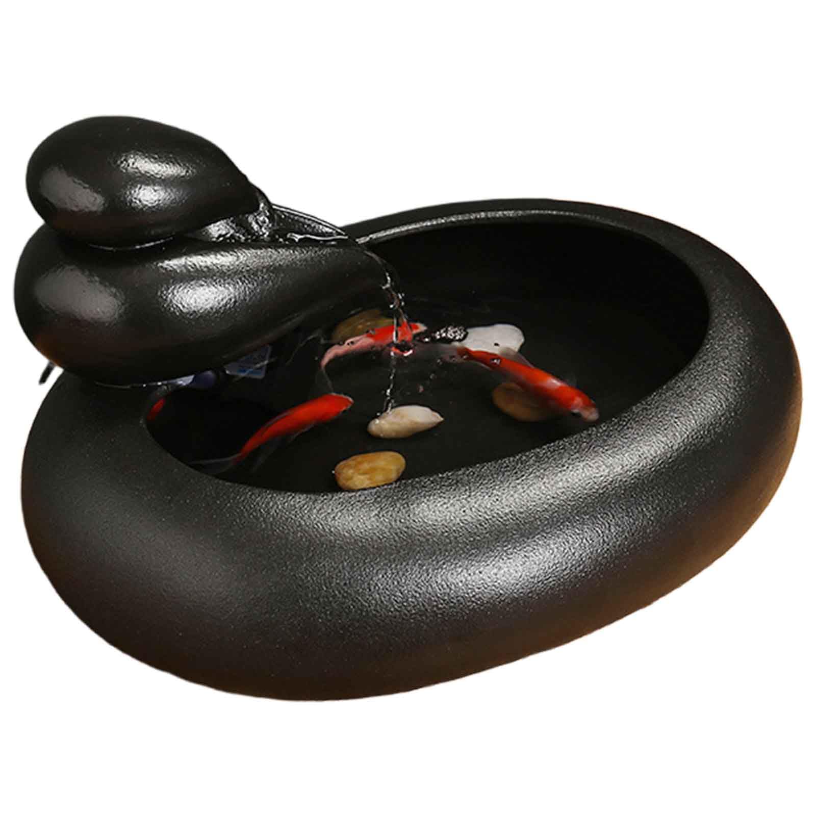 DFrywdgSEY tabletop fountain, Ceramic Pot Fountain Desktop Water Indoor, for and Home Decoration Table Desk Office Patio(A)