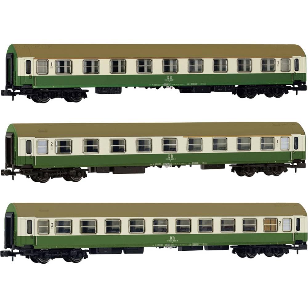 Arnold HN4482 DR, 3-unit pack OSShD type B coaches, green/beige livery, A + AB + Bc, ep. IV Rolling Stock - Coaches, 20.5 cm