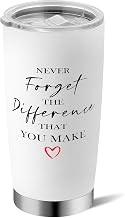 Thank You Gifts for Women/Men, Teacher/Employee Appreciation Gifts, Retirement Gift for Woman, Farewell Gift for Coworkers, Never Forget The Difference You Make Tumbler 20oz