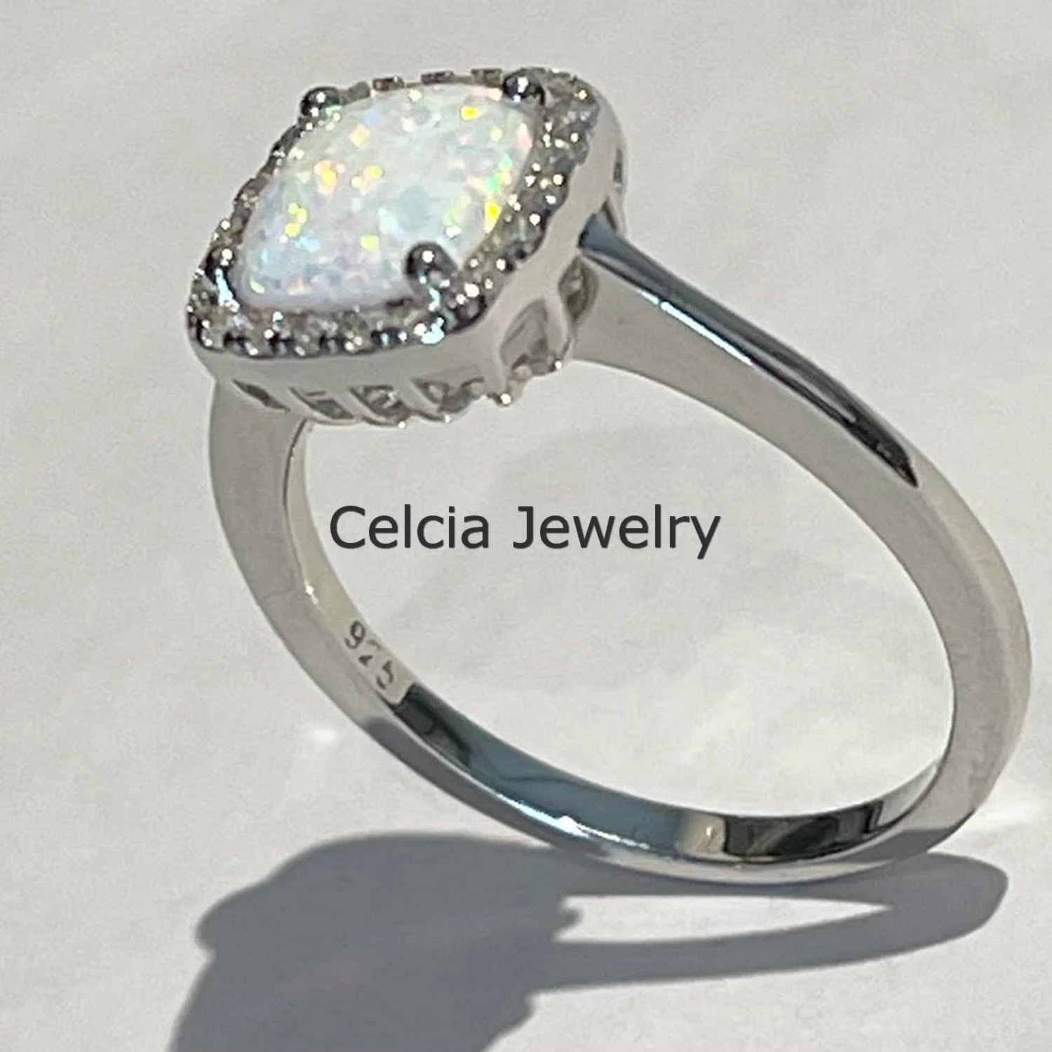 Anillo de regalos de boda de piedras preciosas de ópalo etíope natural y CZ, regalos de compromiso para mujeres, anillo minimalista
