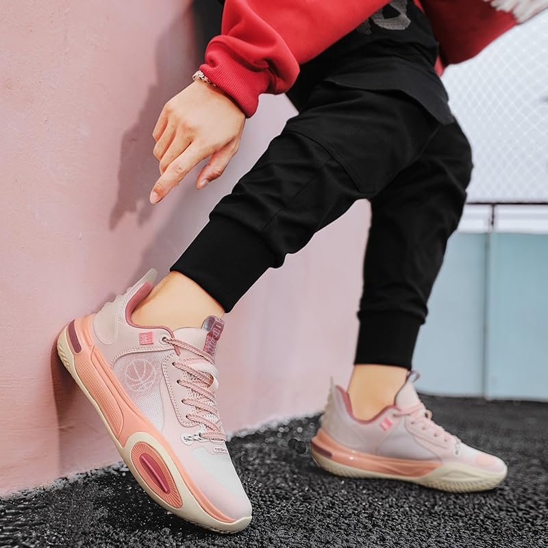 Chaussures de basket-ball unisexes rose powder en taille 38