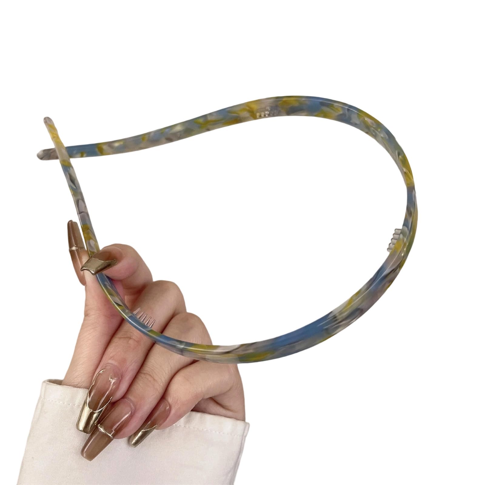 YUXITA NonSlip Hairband With Grip Lightweight Acetate Headbands For Women Girls Multi Color Set