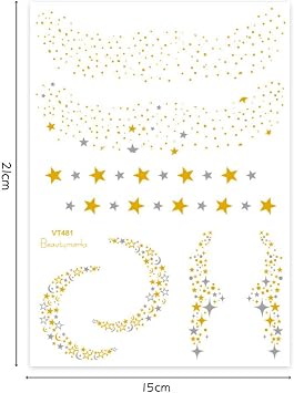 18 Pack Face Tattoo Sticker Metallic Shiny Temporary Face Tattoos Golden and Silvery Glitter Face Forehead Eyebrow Decoration Face Art for Women Girls Christmas Halloween Dancer Costume Parties
