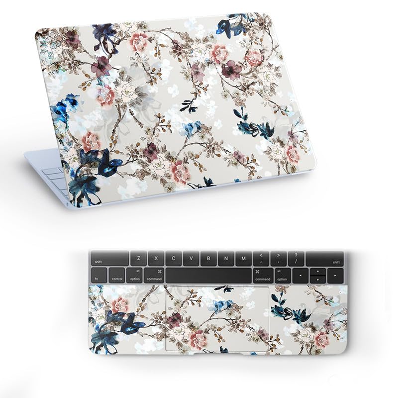 Floral D133 Full Vinyl Laptop Skin/Sticker/Cover for 15 to 15.6 Inches Laptops Laminated-Removable-HD Quality Compatible for Hp-Dell-Sony-Lenovo-Asus etc.(15×10 Inches)