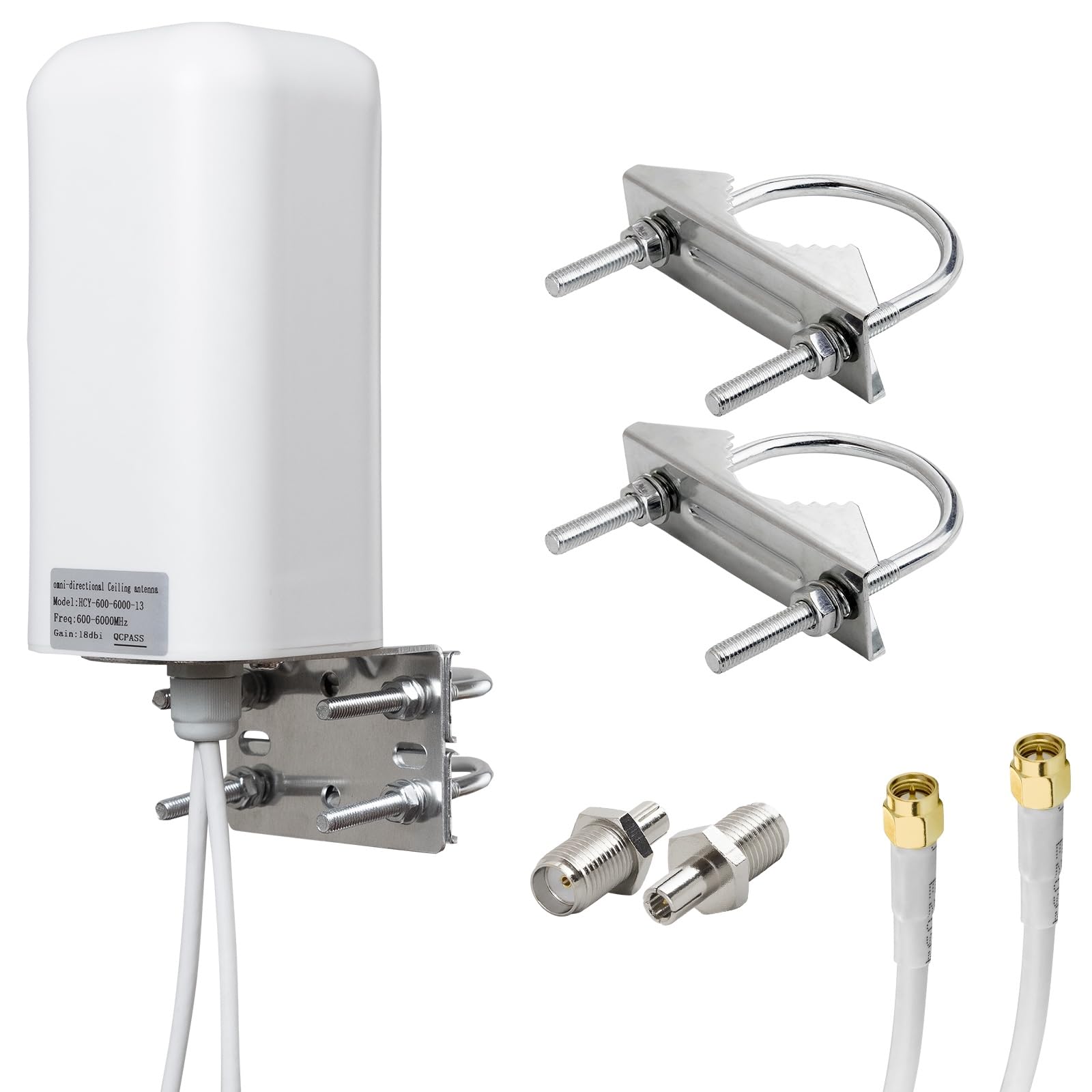 Antenna esterna 2x2 MIMO 5G/4G LTE ad alto guadagno 698-6000 MHz con due cavi RG58 adattatore maschio SMA + 2 adattatori SMA femmina TS9 per Netgear Nighthawk, router hotspot