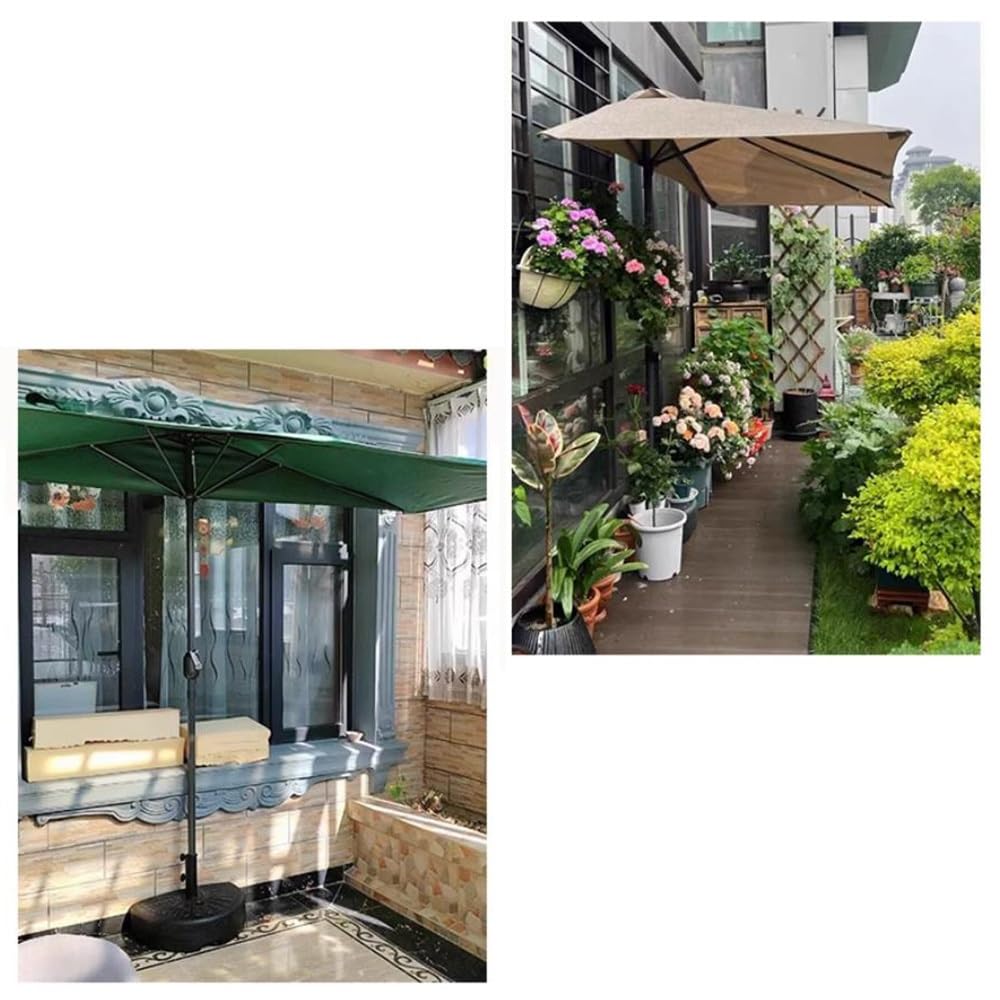 Parasol tarasowy 6,5' x 3' pół - parasol na stół targowy z podnośnikiem korbowym zewnętrzna osłona przeciwsłoneczna na taras i ogród 8' x 4' (biały 250 x 130 cm) - trwały i stylowy