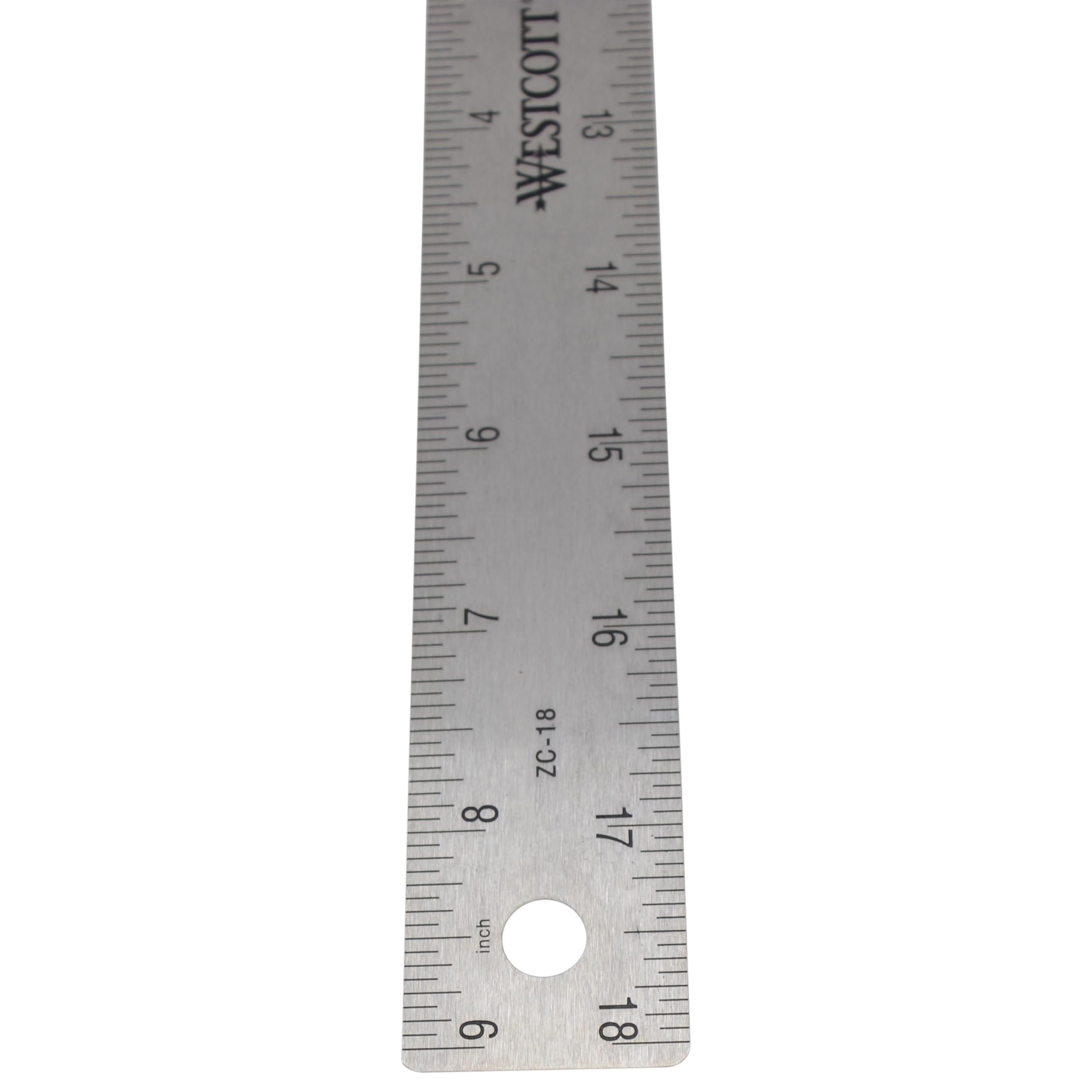 Westcott 45,7 cm Edelstahl-Lineal-Set mit rutschfester Korkrückseite, geätzte Markierungen, 10 Stück (ZC-18)