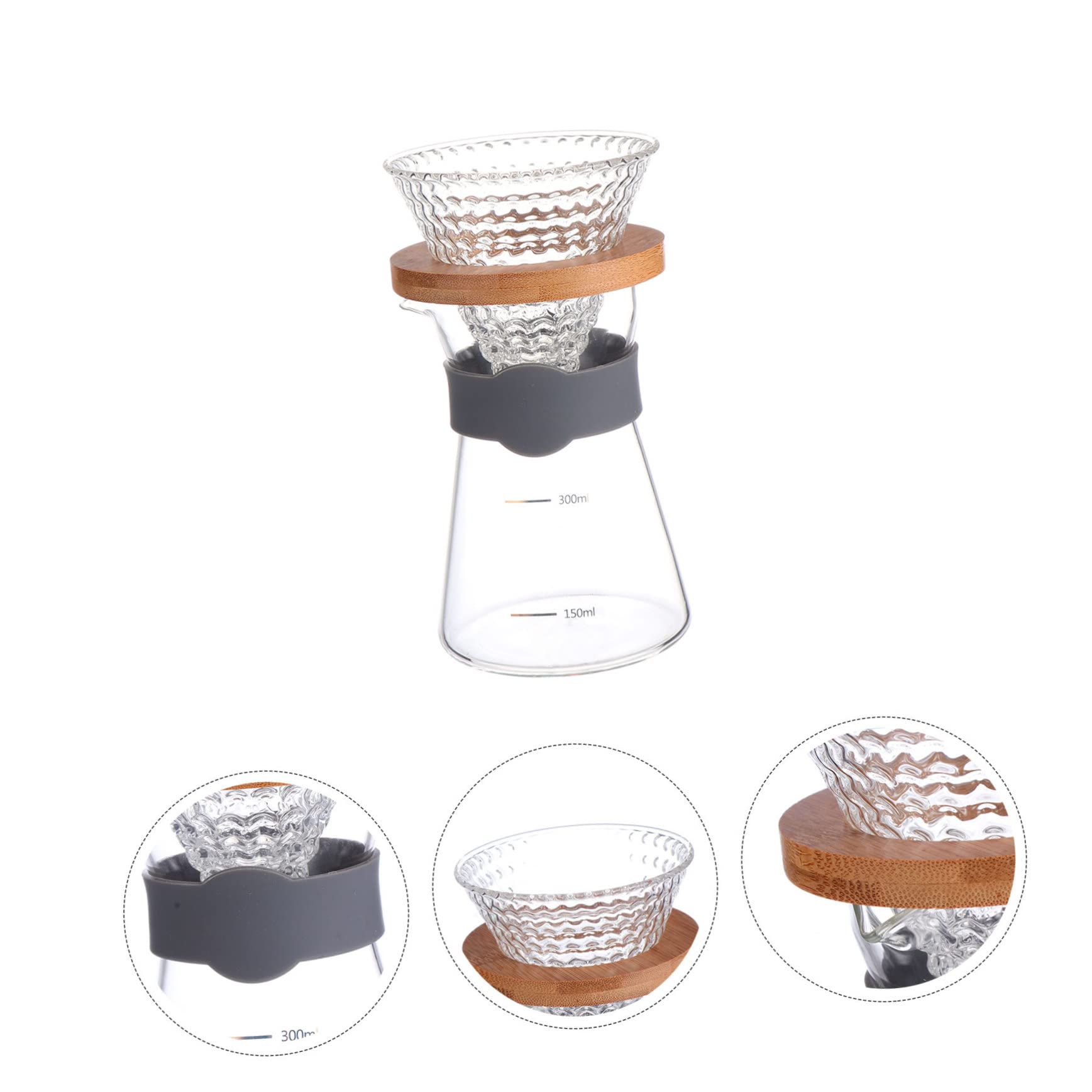 SHOWERORO 2piezas Cafeteras De Vidrio Filtro Para Cafetera De Vidrio Para Preparar y Disfrutar Del Café Casa Oficina