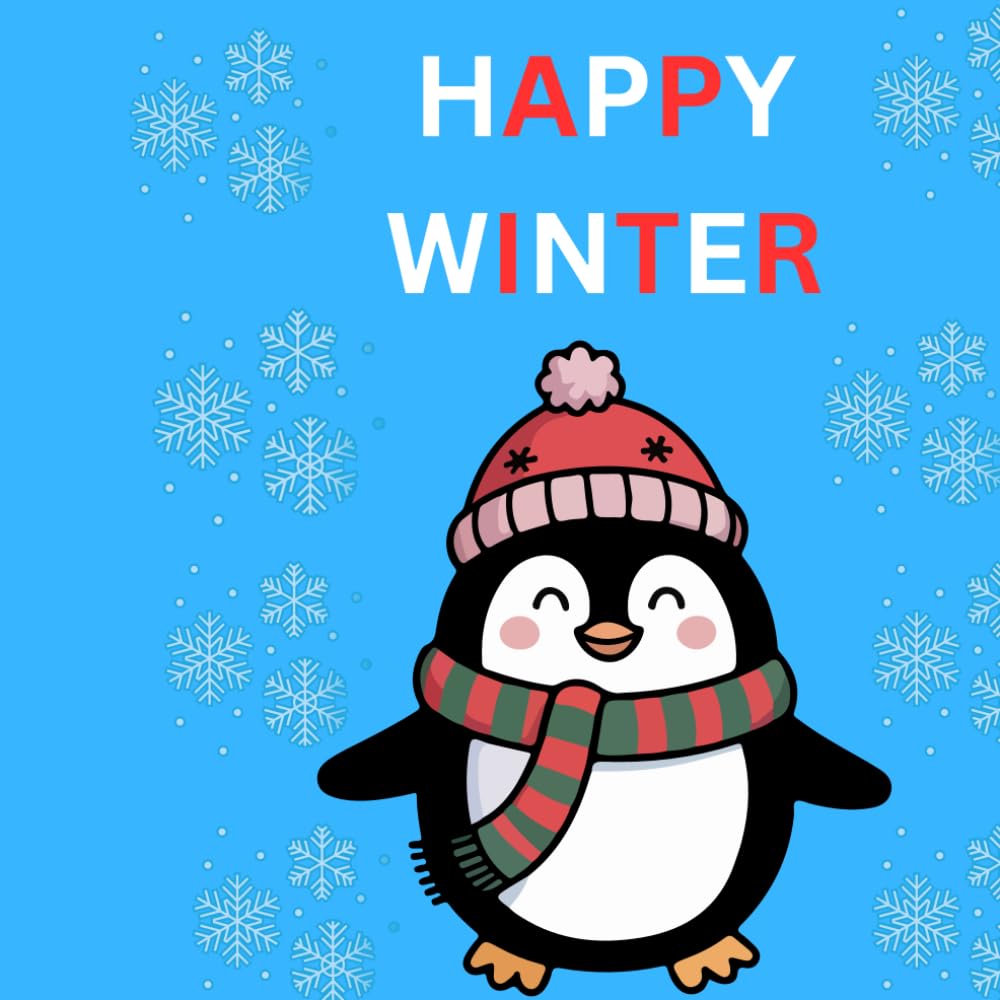 Cute Winter Animals, Snowy Scenes & Fun Easy Coloring Pages for Preschool and Kindergarten