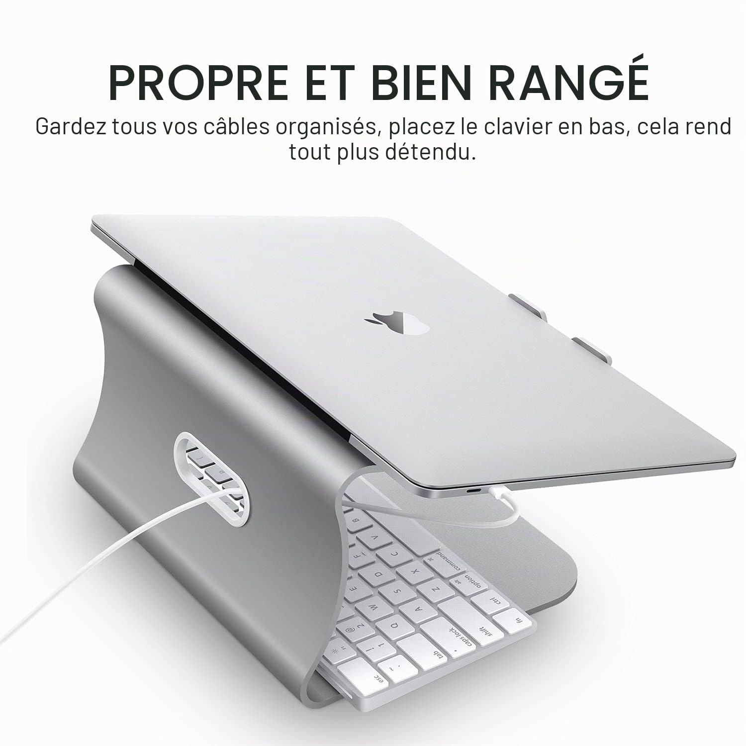Support Ordinateur Portable, Support pour MacBook Pro/Air,Dell, HP, Samsung, Lenovo Della 11''-16",(Breveté) (Space Silver)