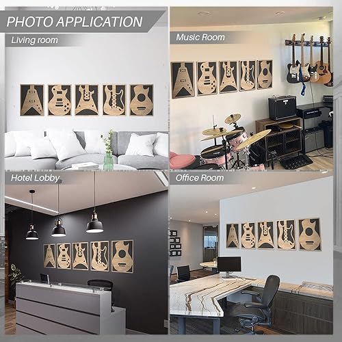 Miniatura 4 de Arrowzoom 1 juego de paneles de madera acústicos para guitarra profesional difusa, decoración del hogar, paneles de arte de pared a prueba de