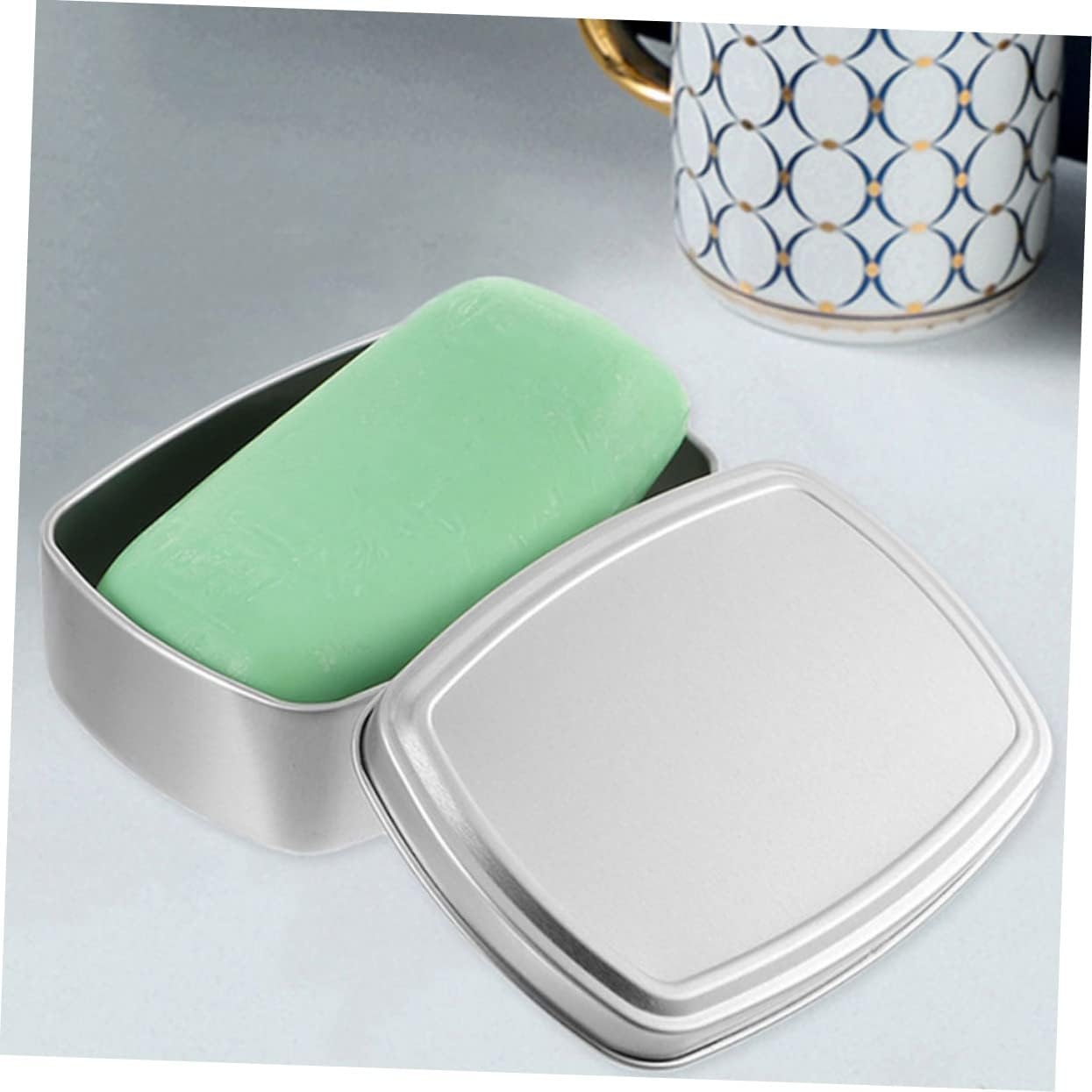 Aluminum Box Soap Storage Case 150ml Rectangular Metal Tin Can Airtight Candy Containers for Travel Essentials
