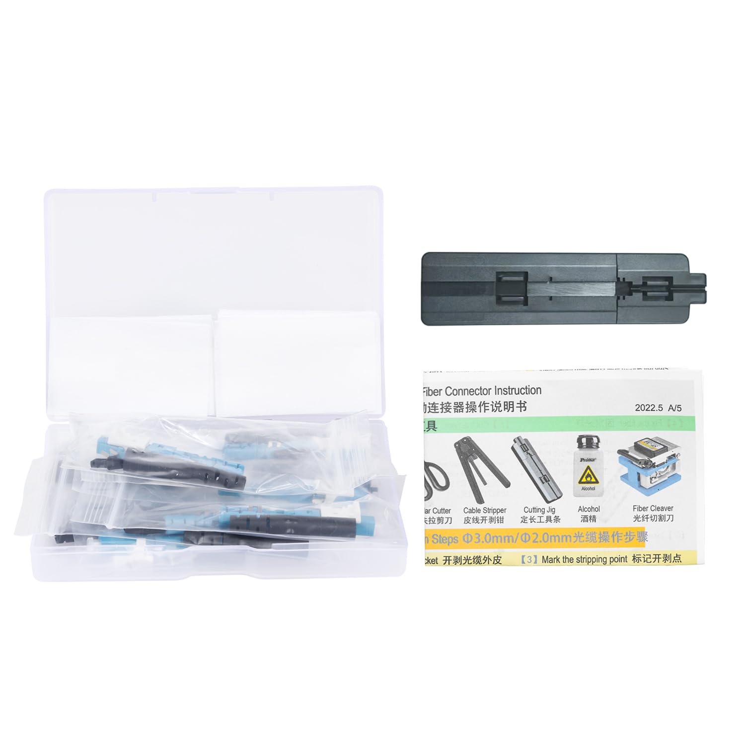 20 Pz LC/UPC Connettori di Collegamento Rapido in Fibra Ottica Monomodale SM 9/125 Adattatore Connettore Meccanico Rapido per Cavo in Fibra 0.9/2.0/3.0/2.0 * 1.6/2.0 * 3.0mm