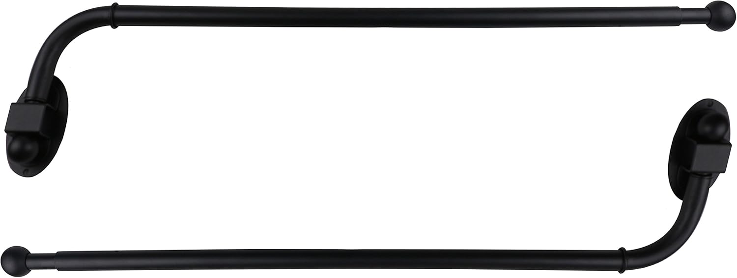 Urbanest Set of 2 Swing Arm Rods, 3/4-inch Diameter, 24-inch to 38-inch, Black