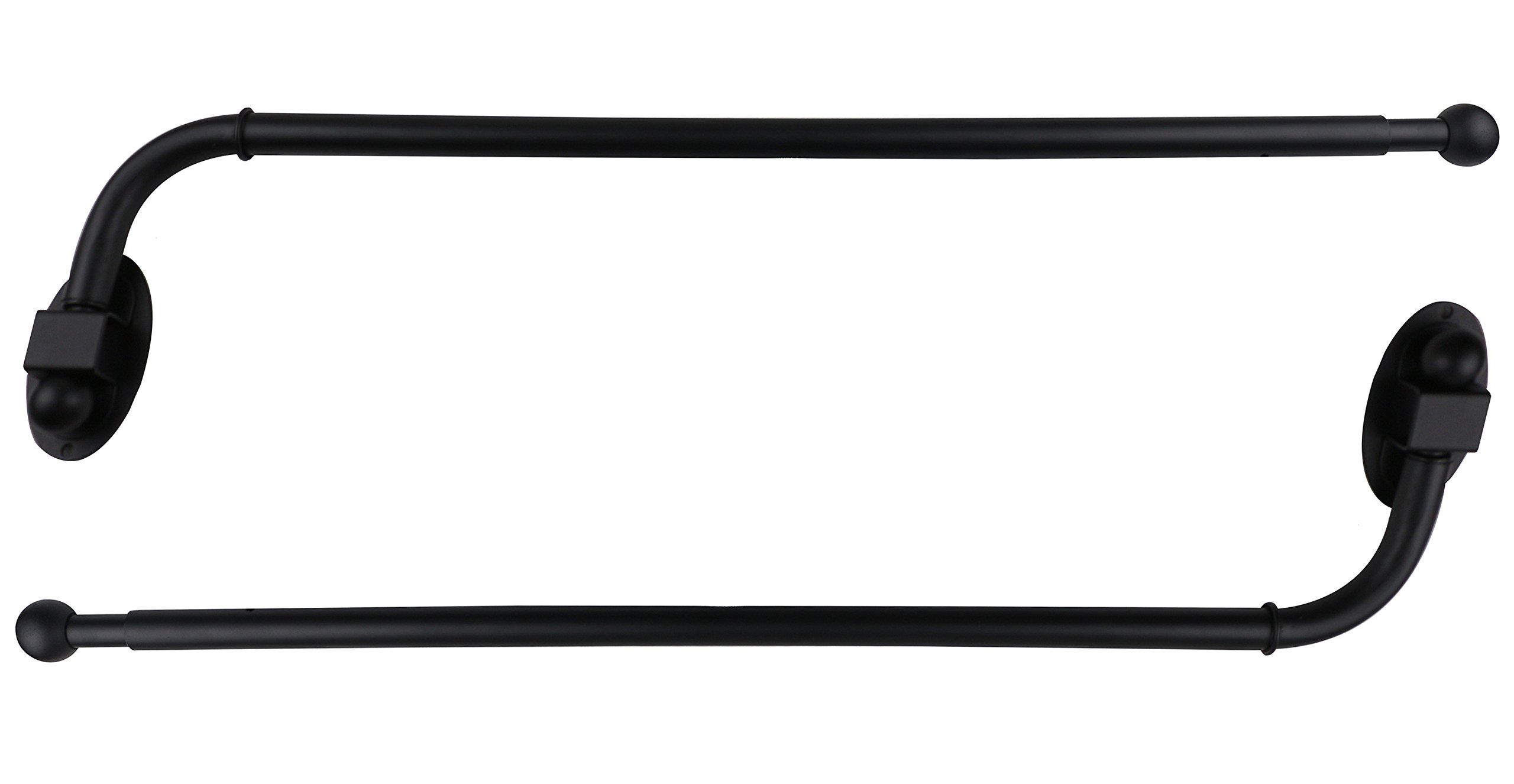 Urbanest Set of 2 Swing Arm Rods, 3/4-inch Diameter, 24-inch to 38-inch, Black