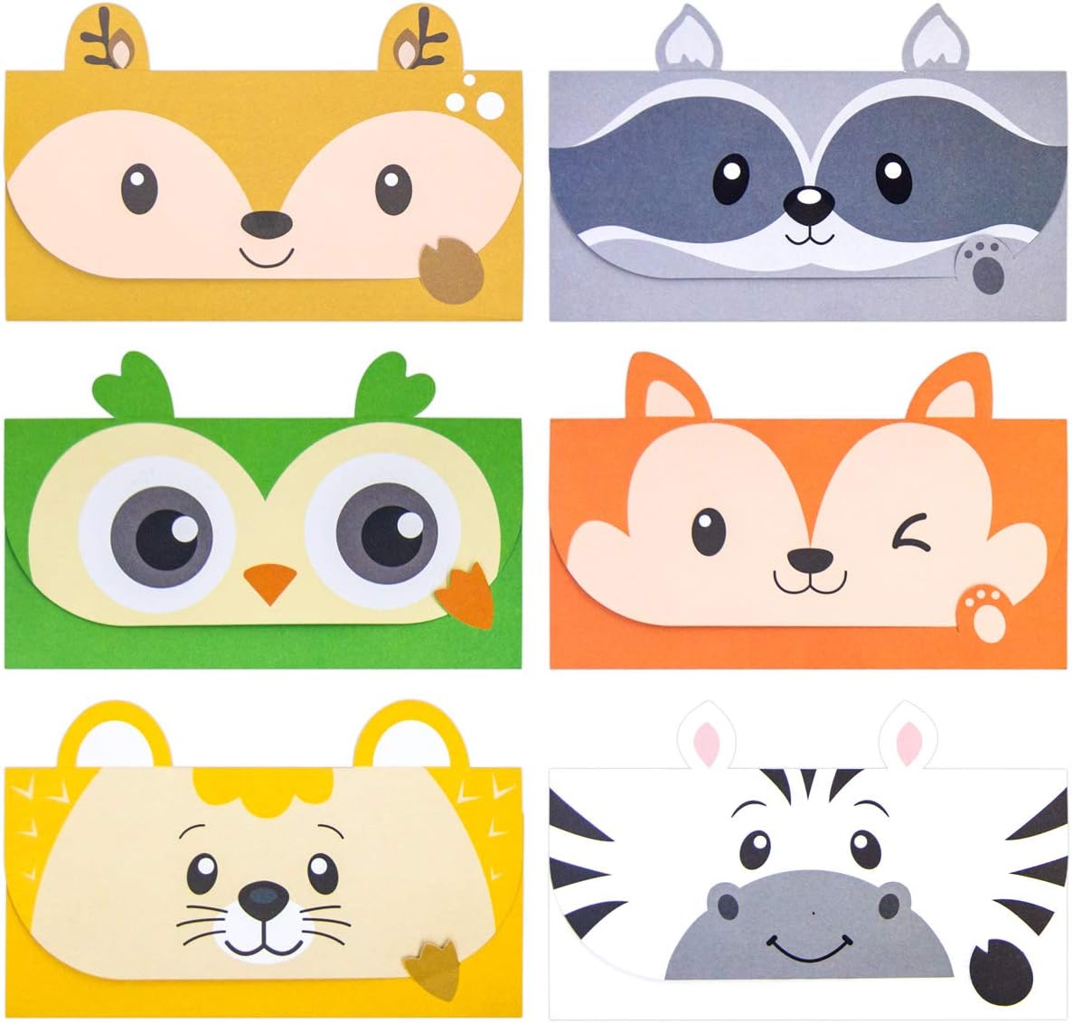 Ceiba Tree 24 Pcs Letter Writing Stationery Paper Set Woodland Animal Design Greeting Cards with Envelopes for Kids Classroom Birthday Party