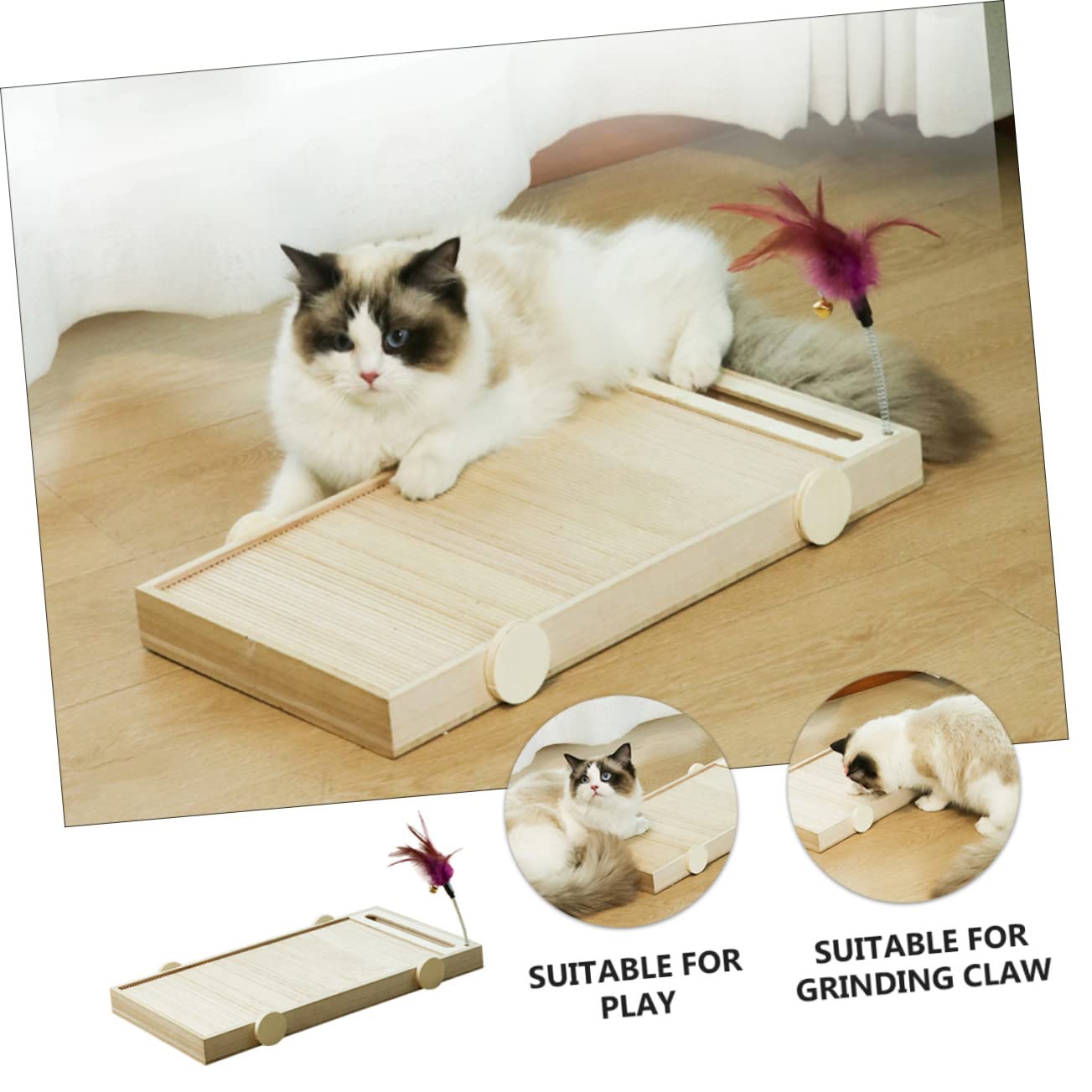 Ipetboom Tiragraffi per Graffi e Protezione Divano per Gatti in Materiale Composito Resistente Piastra Multifunzione per Mantenere Attivi i Gatti in Casa