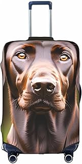 Funda de equipaje con estampado de labrador retriever, color marrón, funda protectora de viaje, para equipaje de 18 a 32 pulgadas, White, M