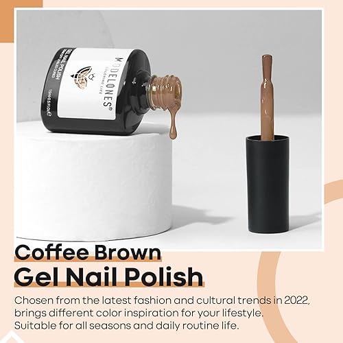Miniatura 3 de Esmalte de uñas de gel color marrón de madera, 1 pieza de 15 ml, ideal para sala de uñas, o hacerlo en casa, con juego de regalo de belleza de