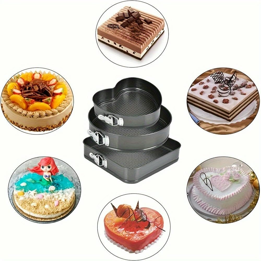 NYSDM 3 szt. nieprzywierająca forma do pieczenia ciasta ze stali węglowej z wyjmowanym dnem, niezbędne przybory kuchenne do serników