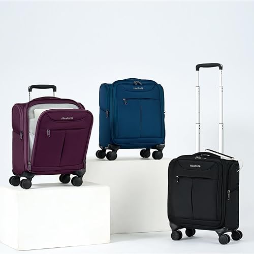 Miniatura 10 de Hanke Equipaje de mano para debajo del asiento con ruedas, maleta pequeña ligera aprobada por aerolíneas de 16 pulgadas, bolsa de viaje para Negro