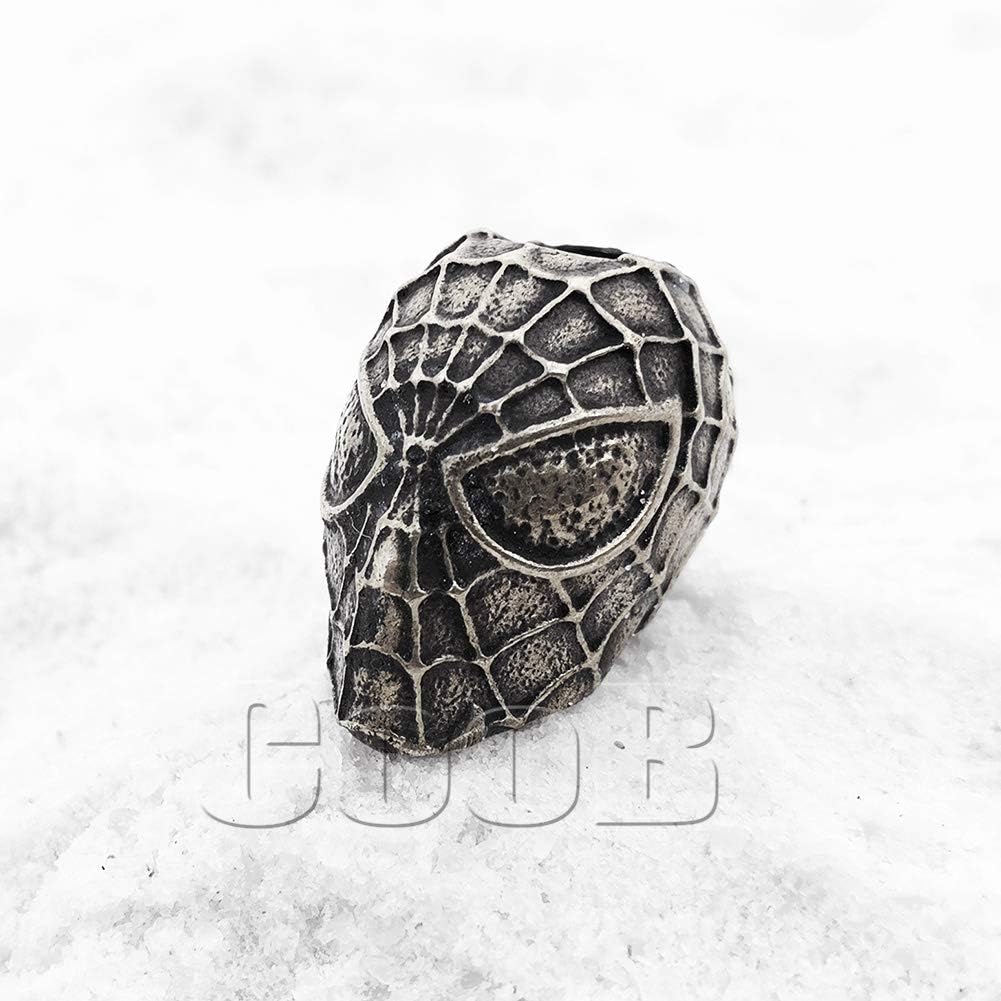 CooB EDC Paracord Bead, Charm, Beard Bead, Knife Lanyard Bead Spider Man. Metal Hand Made Paracord Lanyard Beads Charms for Knife Lanyard Accessories 1Pcs/Lot