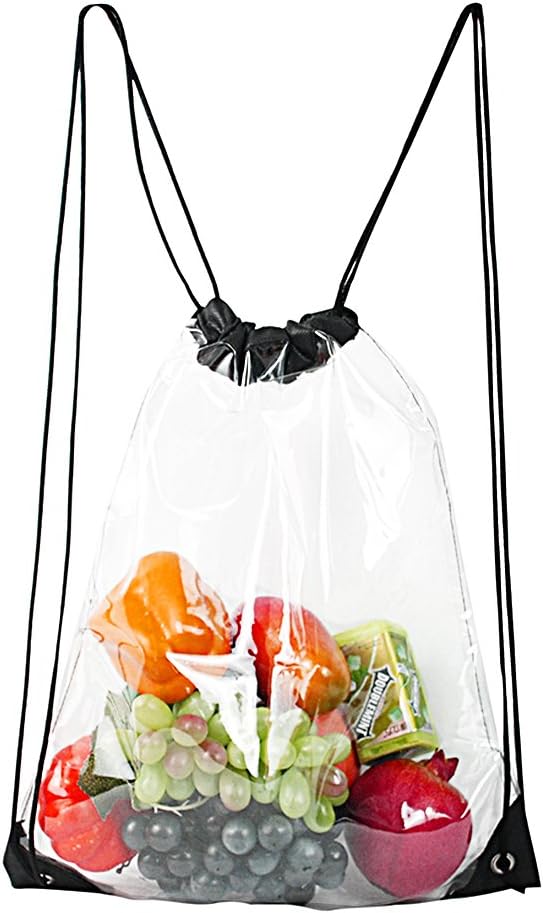 Amazon.com | NATURAL STYLE 2 PACK Clear Drawstring Bag Stadium Approved ...