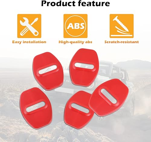 Miniatura 5 de Cubierta de cerradura de puerta compatible con Ford Bronco - Hebilla de bloqueo de puerta para 2021 2022 2023 2 puertas 4 puertas, pestillos