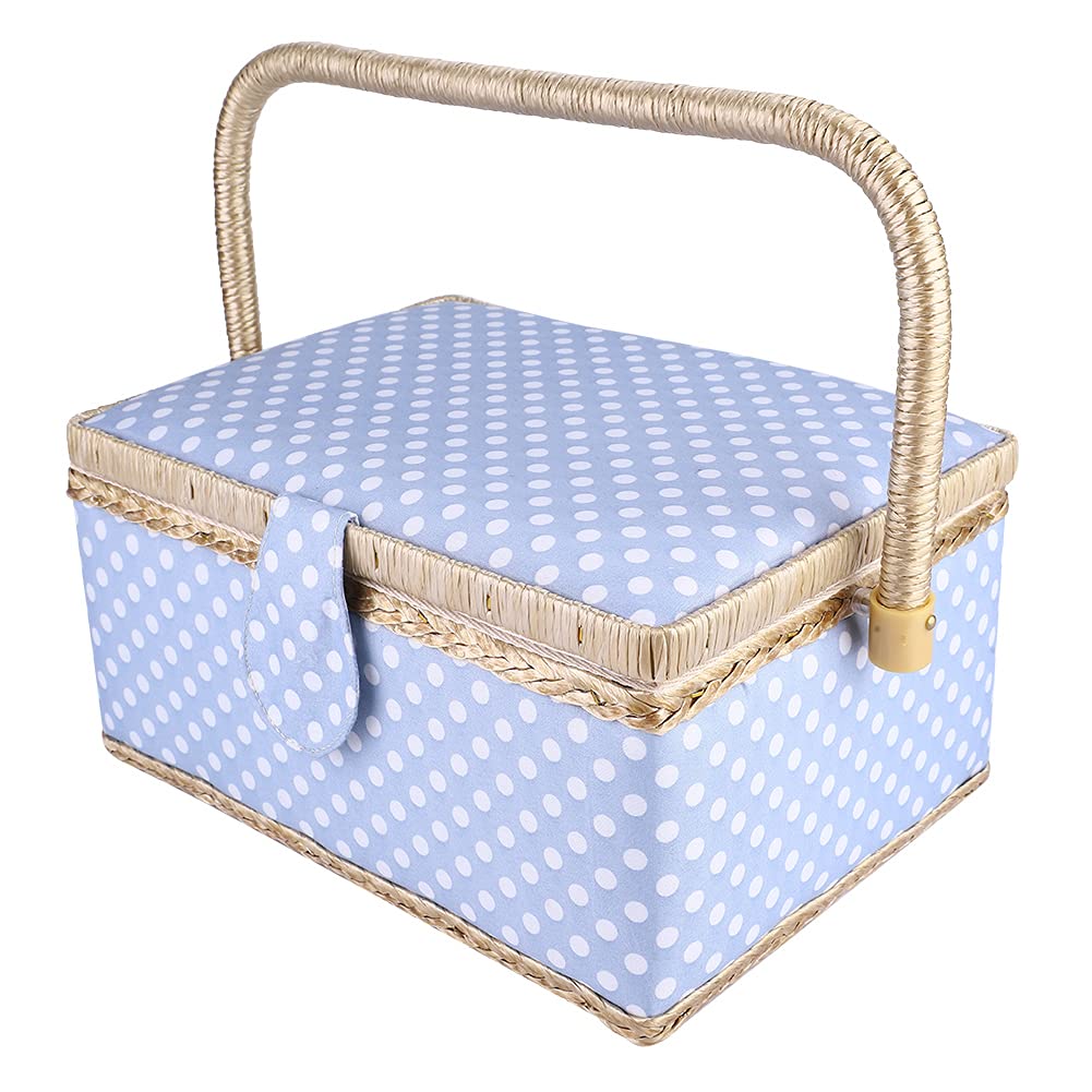 Needle Storage Box, Comfortable Handle Handmade Sewing Basket, Strong Wear Resistance for Home Office Sewing Tools Needle Storage-image-34