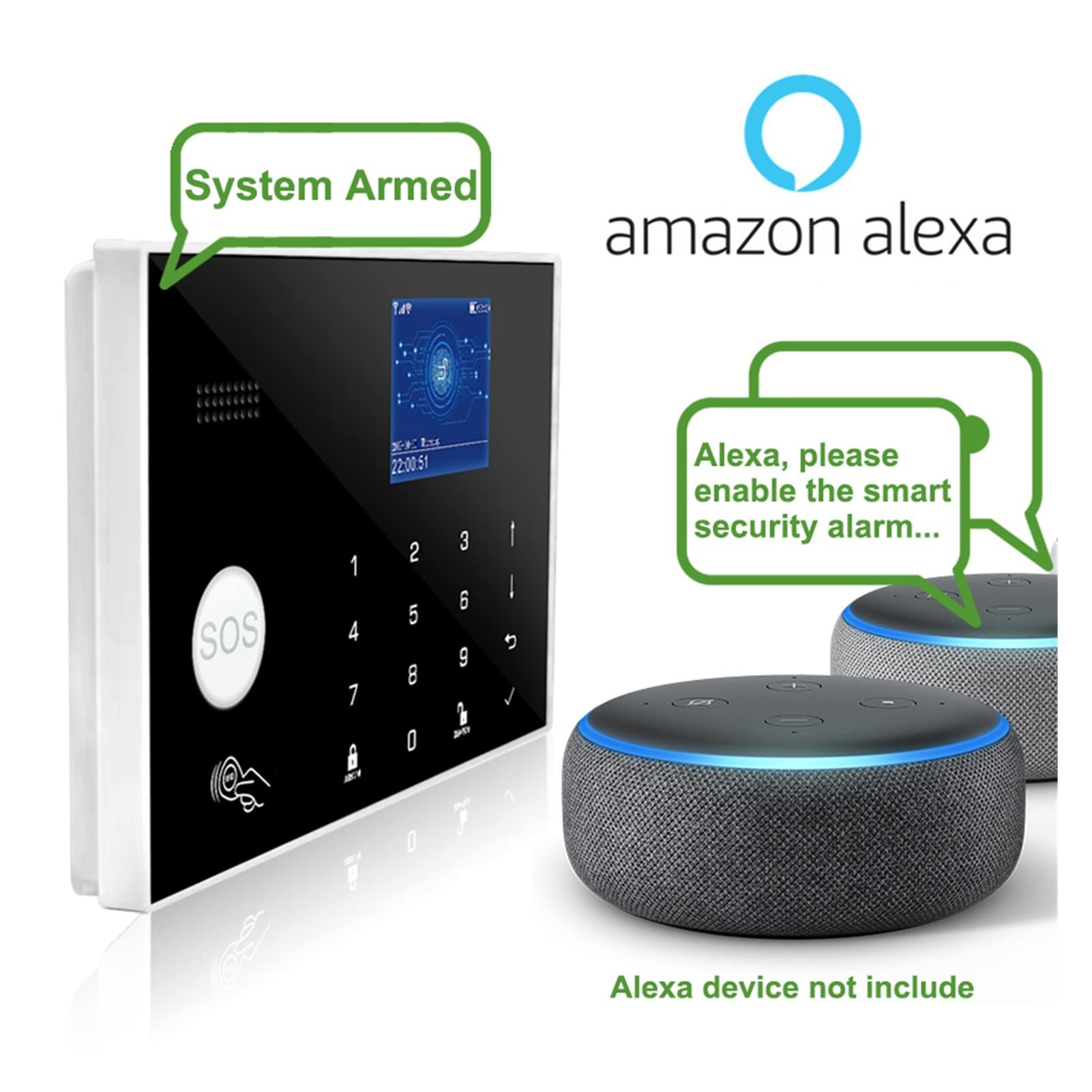 WiFi gsm Sistema de Alarma 433MHZ Inicio Alarma de Seguridad antirrobo Detector cableado inalámbrico RFID Soporte de Teclado táctil