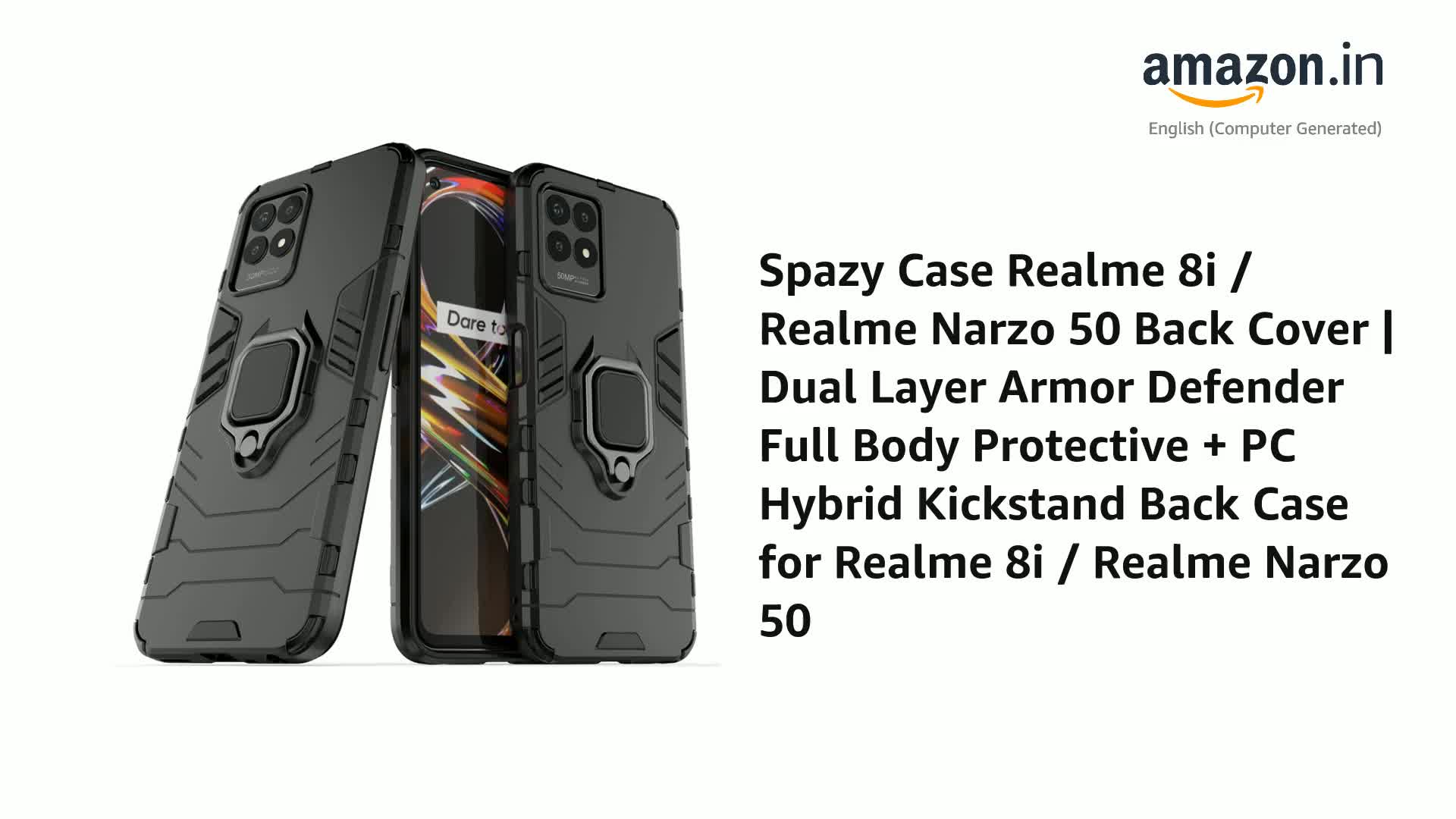 PER REALME 8 Pro Custodia, Anti-urto Anello Stand Cover Cellulare